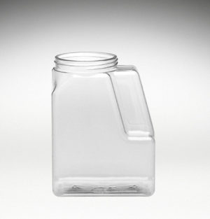 Clear Plastic Square Pinch Grip Storage Jar (16 oz.)