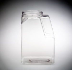 Clear Plastic Square Pinch Grip Storage Jar (16 oz.)